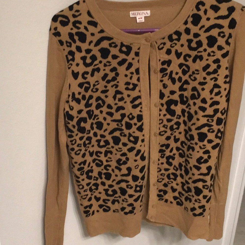 Animal print cardigan!